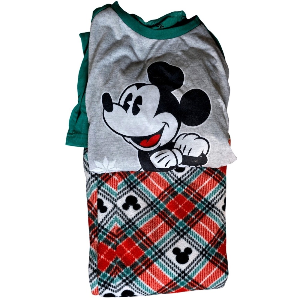 Disney‎ Mickey Mouse Christmas Pajamas Set Long Sleeve Fleece Pants Women XL